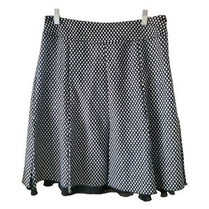 Sunny Leigh Black & White Woven Layered Knee Length A-Line Skirt Sz 8